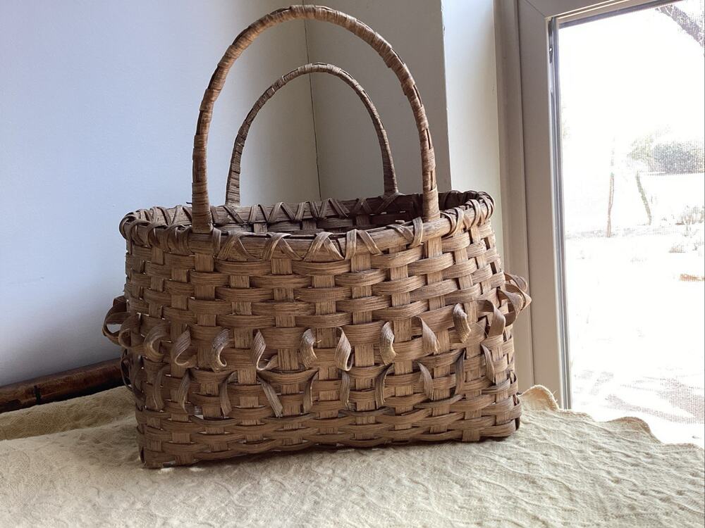 Penobscot Large Oak Splint indian Gathering Basket early 1900 Native american